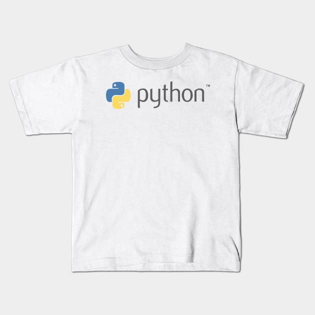 python official logo of python programming language computer geek Kids T-Shirt by erbedingsanchez